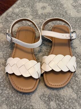Old Navy Girls White Braided Strap Sandals